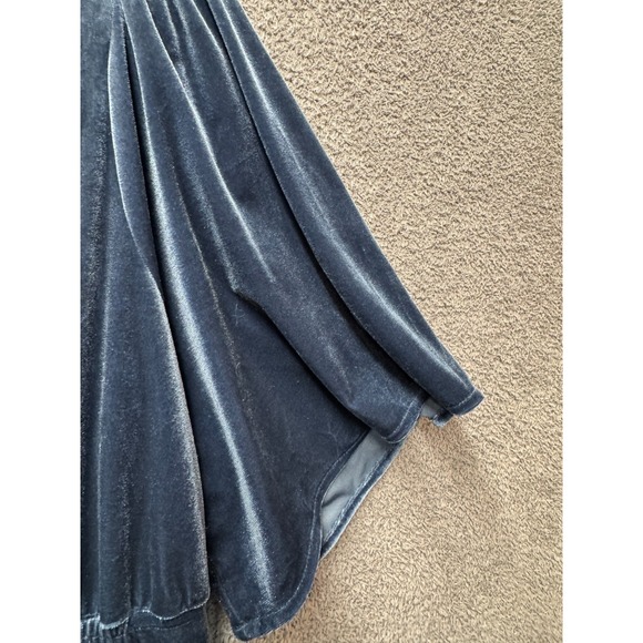 Umgee Velvet Whimsigoth Tiered Maxi Dress XL Teal Boho Flutter Sleeve NWT - Picture 7 of 14